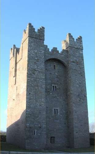 Kilclief Castle - along the coast to the north of Ardglass, is the earliest datable example of the `gatehouse' type of Tower House. It was built for Bishop John Sely who became Bishop of Down in 1413, allegedly for his mistress, a matter of great scandal which led to his dismissal. 

Photo - Pat Devlin